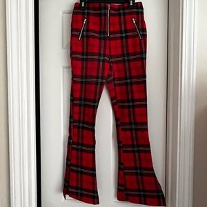 Girls tartan plaid flair pants NWT